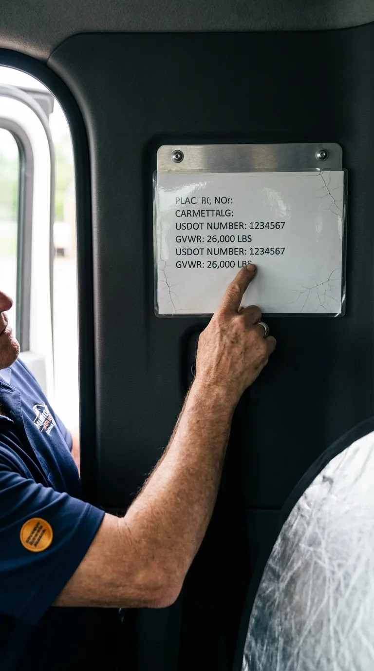 USDOT licensing placard verification in Yarmouth